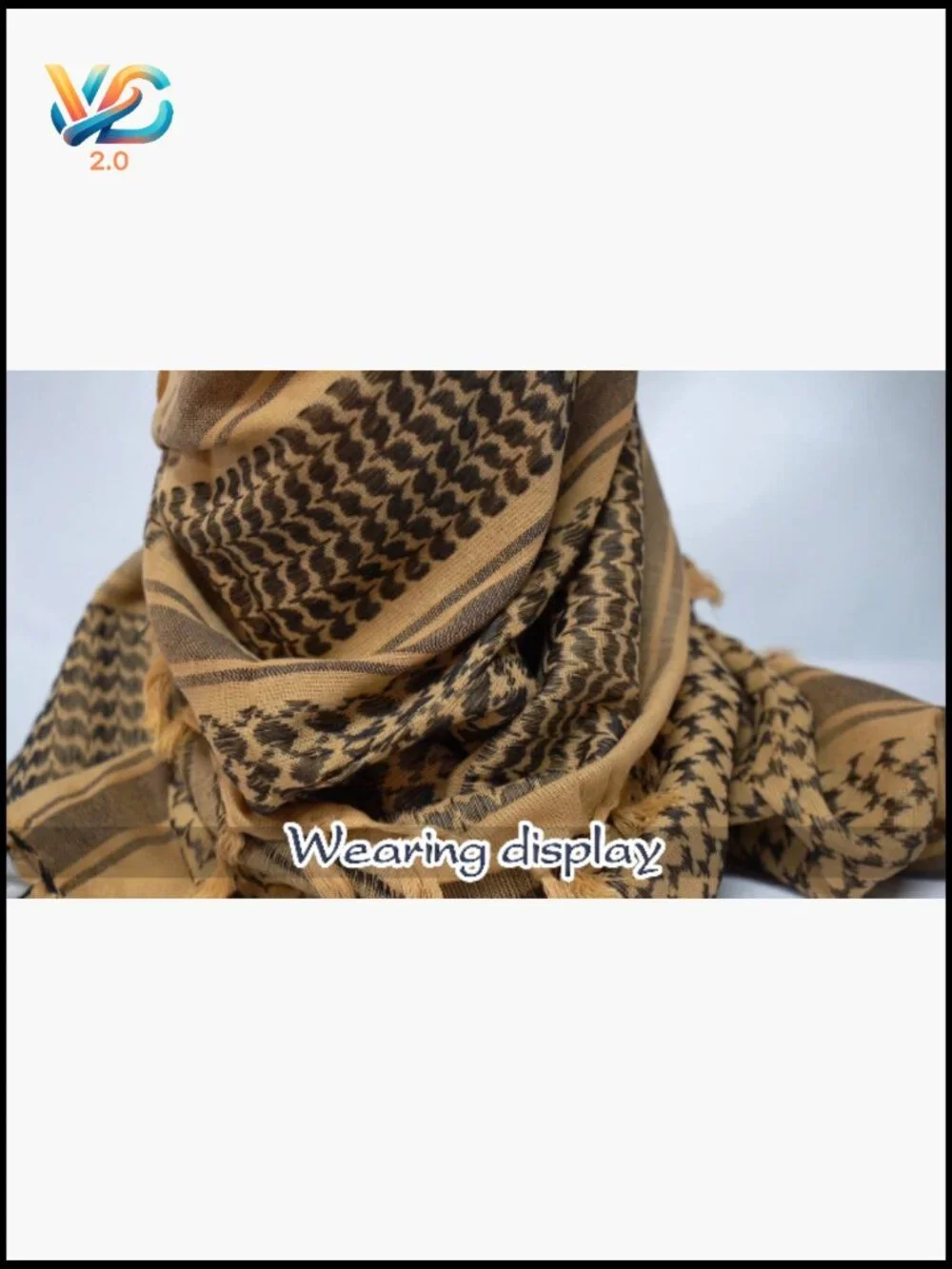 Tactical Shemagh Scarf 100% Cotton Keffiyeh Neck Wrap Unisex Outdoor